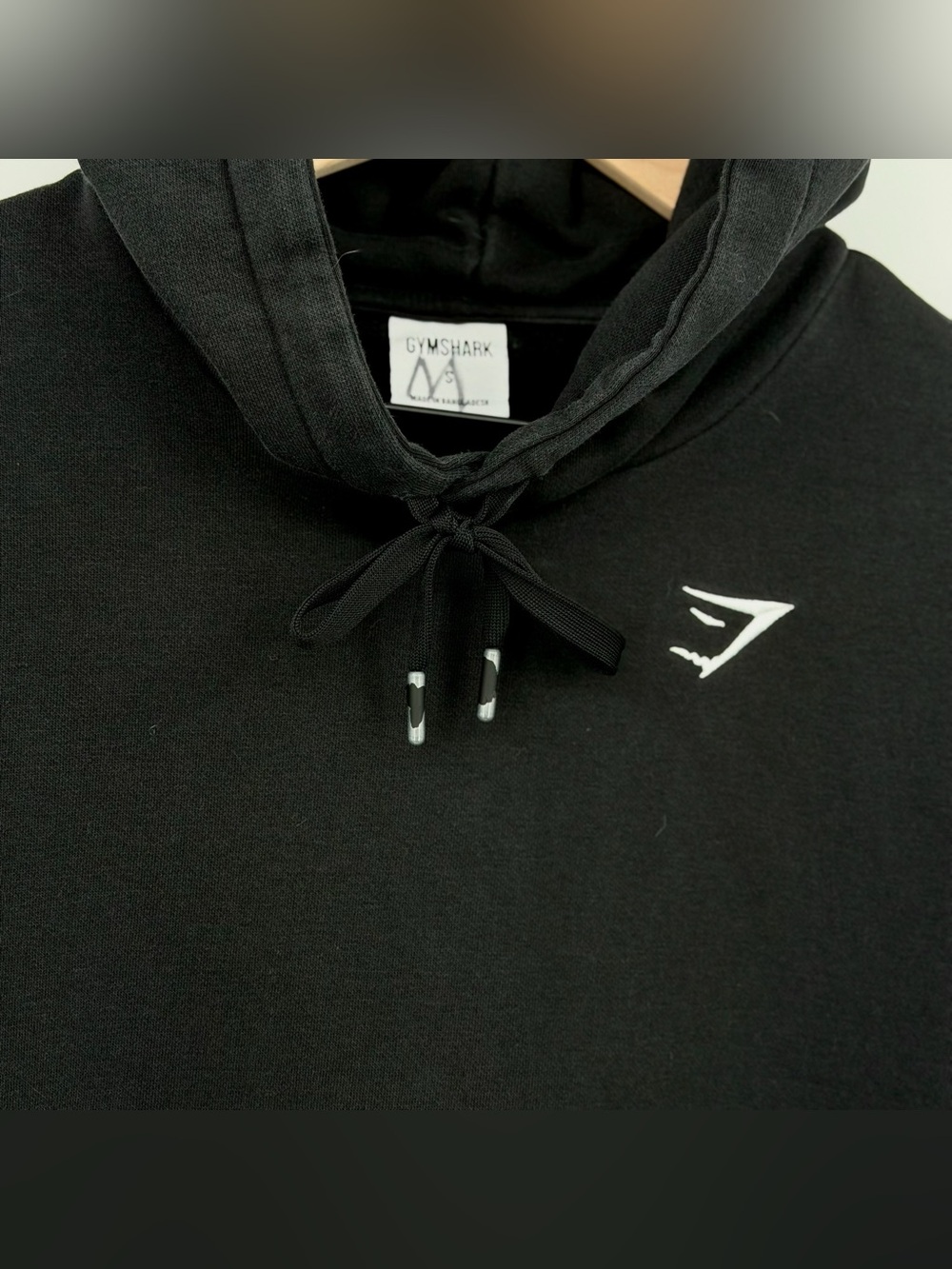 Gymshark Washed Black Pullover Hoodie Embroidered Logo